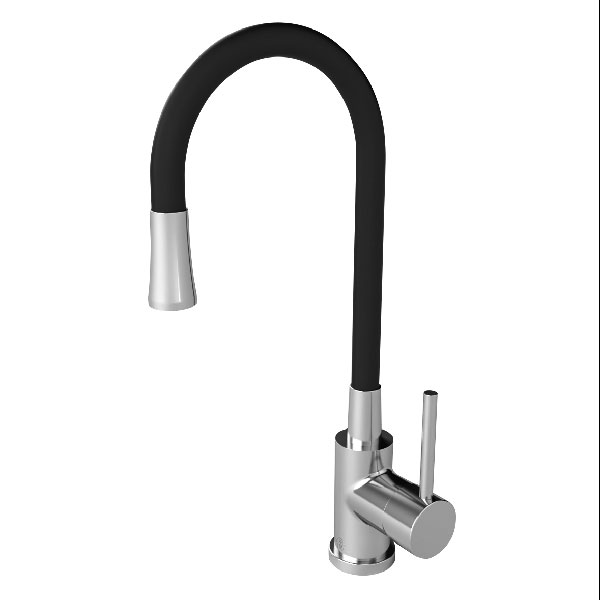 Monocomando para mesada de cocina con pico móvil.
