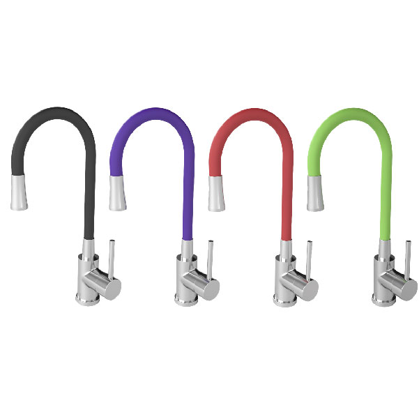 Monocomando para mesada de cocina con pico móvil.